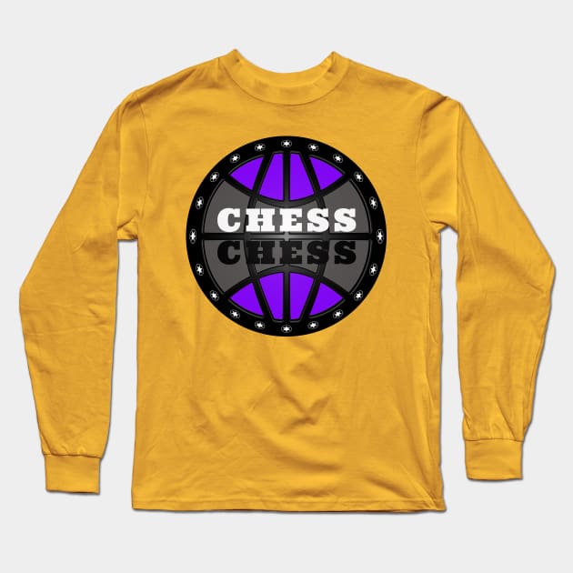 Chess Logo in Black, White and Purple Long Sleeve T-Shirt by The Black Panther